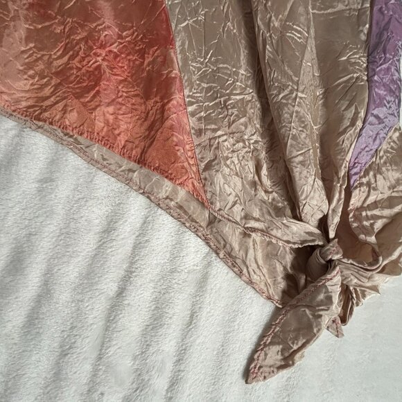 Staley Gretzinger Patchwork Crinkle Multicolor Asymmetrical Button-Up Jacket M/L - Picture 8 of 8